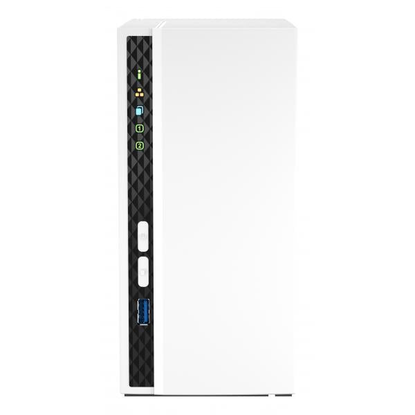 QNAP TS-233 server NAS e di archiviazione Mini Tower Collegamento ethernet LAN Bianco Cortex-A55