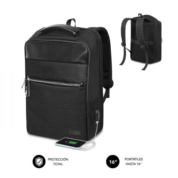 SUBBLIM MOCHILA BUSINESS V2 AP 16'' NEGRO borsa per notebook 40,6 cm (16") Zaino Nero