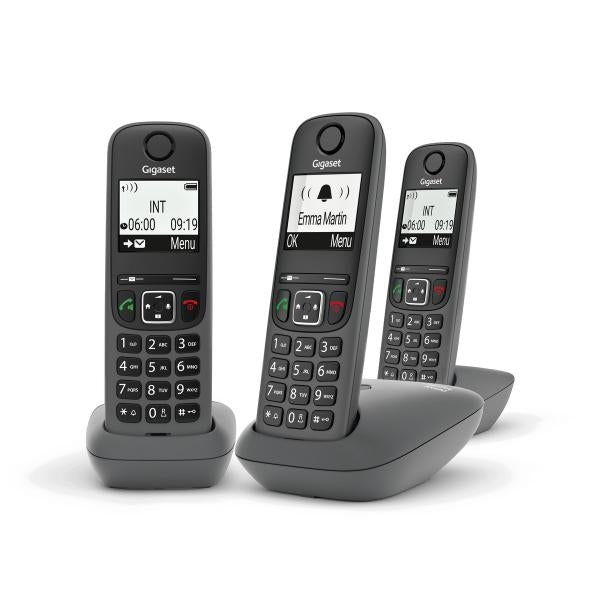 Gigaset AS490 Trio Telefono analogico/DECT Identificatore di chiamata Nero