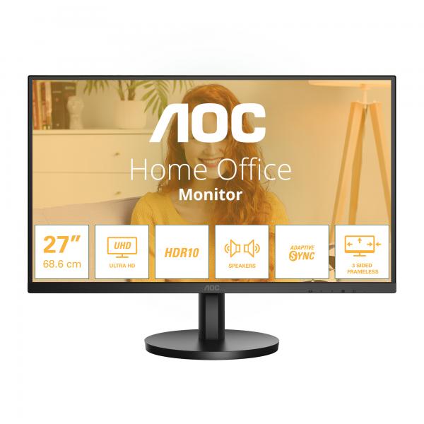 AOC B3 U27B3A Monitor PC 68,6 cm (27") 3840 x 2160 Pixel 4K Ultra HD LCD Nero - EUROBABYLON
