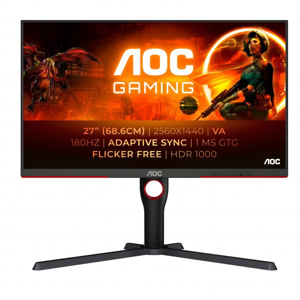 AOC G3 Q27G3XMN/BK Monitor PC 68,6 cm (27") 2560 x 1440 Pixel 2K Ultra HD LED Nero - EUROBABYLON