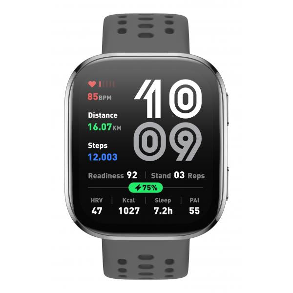 Amazfit Bip 6 Charcoal 5 cm (1.97") AMOLED Digitale 390 x 450 Pixel Touch screen Argento GPS (satellitare) - EUROBABYLON