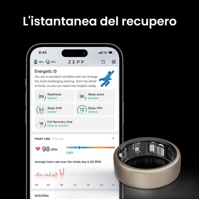 Amazfit Helio Ring No Anello intelligente con activity tracker Titanio - EUROBABYLON