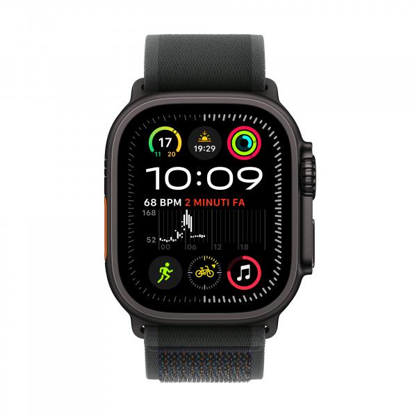 Apple Watch Ultra 2 GPS + Cellular 49mm Cassa Titanio Nero con Nero Trail Loop - S/M - EUROBABYLON