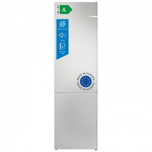 Bosch Serie 4 KGN392LAG , Frigorifero combinato da libera installazione, 203 x 60 cm, Metal look Classe A - EUROBABYLON