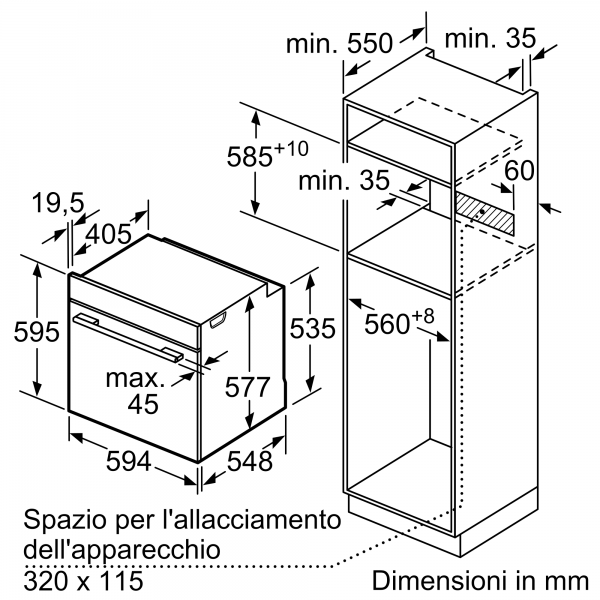 Bosch Serie 8 HRG7764B1 forno 71 L 3600 W Nero - EUROBABYLON