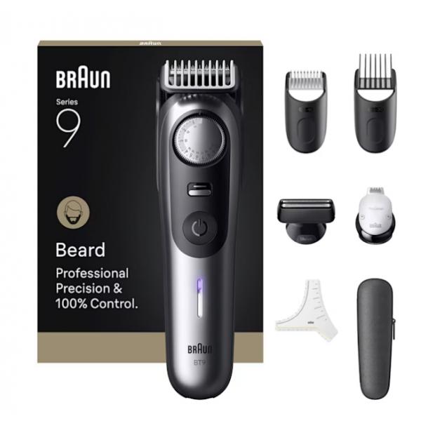 Braun BeardTrimmer 9 BT9520 regolabarba Batteria 52 2 cm Bagnato e secco Nero, Grigio - EUROBABYLON