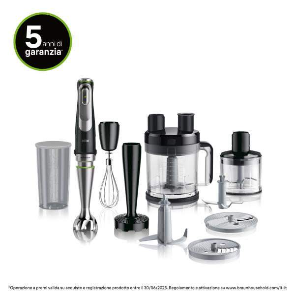 Braun MultiQuick 9 MQ 9187XLI 0,6 L Frullatore ad immersione 1200 W Nero, Acciaio inox - EUROBABYLON