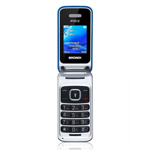 Brondi Fox 4,5 cm (1.77") 74 g Blu, Argento Telefono cellulare basico - EUROBABYLON
