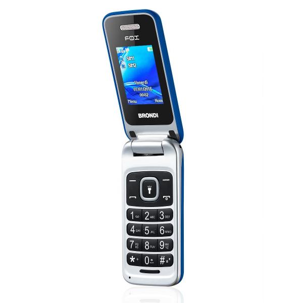 Brondi Fox 4,5 cm (1.77") 74 g Blu, Argento Telefono cellulare basico - EUROBABYLON