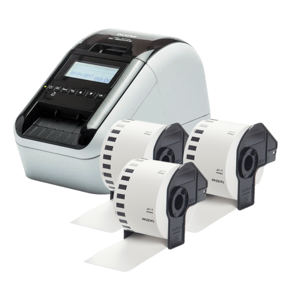 Brother QL-820NWBcVM stampante per etichette (CD) Termica diretta 300 x 600 DPI 176 mm/s Con cavo e senza cavo Collegamento ethernet LAN DK Wi-Fi Bluetooth - EUROBABYLON