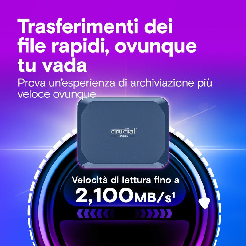 CRUCIAL X10 1TB PORTABLE SSD CRITTOGRAFATO - EUROBABYLON