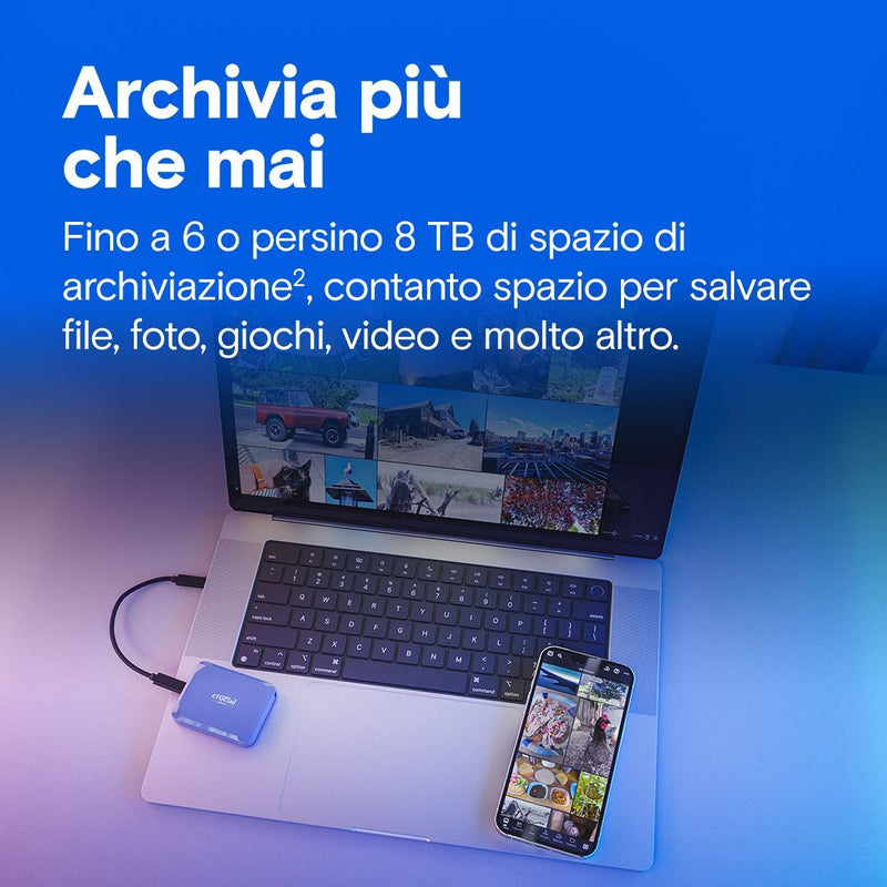 CRUCIAL X10 1TB PORTABLE SSD CRITTOGRAFATO - EUROBABYLON