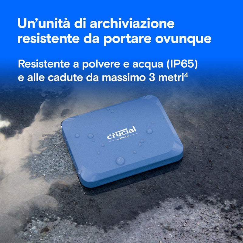 CRUCIAL X10 2TB PORTABLE SSD CRITTOGRAFATO - EUROBABYLON