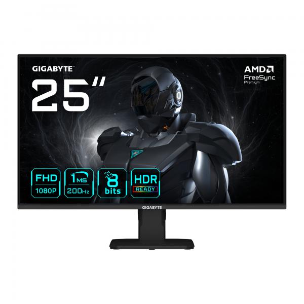 GIGABYTE GS25F2 Monitor Gaming 25" FHD - 1920 x 1080, 200Hz, 1ms, 300 cd/m, Display HDR 10, HDMI 2.0, DisplayPort 1.4 - EUROBABYLON