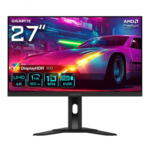 GIGABYTE M27UA 27" Monitor da gioco UHD - 3840 x 2160, 160Hz, 1ms, 400 cd/m, FreeSync Premium, HDR ready, HDMI 2.1, DisplayPort 1.4 - EUROBABYLON
