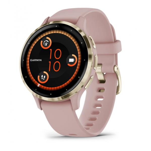Garmin Venu 3S 3,05 cm (1.2") AMOLED 41 mm Digitale 390 x 390 Pixel Touch screen Oro, Rosa Wi-Fi GPS (satellitare) - EUROBABYLON
