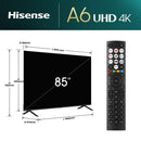Hisense 85E6NT TV 2,16 m (85") 4K Ultra HD Smart TV Wi-Fi Nero 400 cd/m - EUROBABYLON