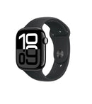 Apple Watch Series 10 GPS 46mm Aluminium Diamantschwarz Sportarmband Schwarz - S/M