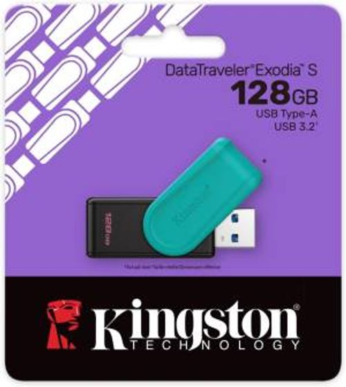 Kingston Pendrive USB-A 3.2128GB DTXS/128GB Nero/Turchese - EUROBABYLON