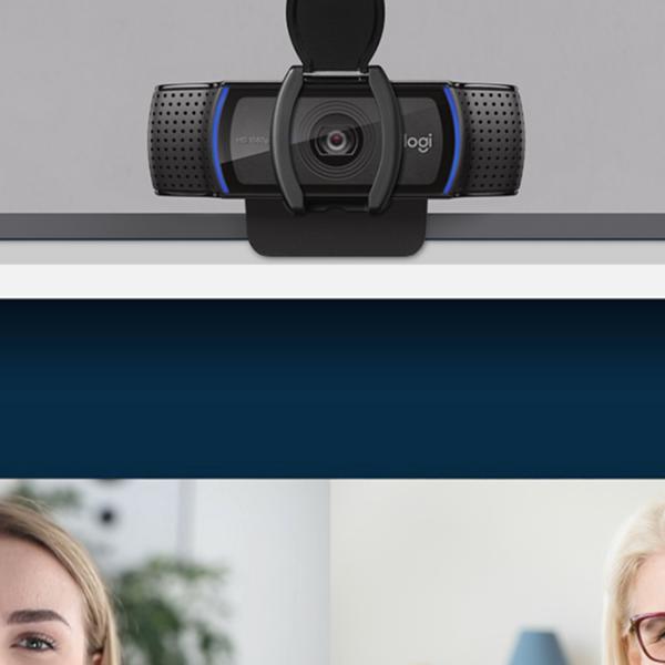 Logitech C920S HD Pro Webcam, Videochiamata Full HD 1080p/30fps, Audio Stereo Chiaro, Correzione Luce HD, Privacy Shutter, Per Skype, Zoom, FaceTime, Hangouts, PC/Mac/Laptop/Tablet/XBox, Nero - EUROBABYLON