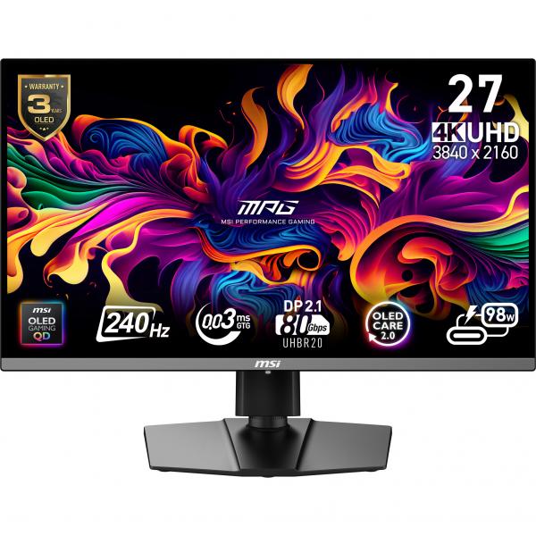 MSI MPG 272URXDE QD-OLED Monitor PC 67,3 cm (26.5") 3840 x 2160 Pixel 4K Ultra HD Nero - EUROBABYLON