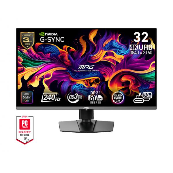 MSI MPG 322URX QD-OLED Monitor PC 80 cm (31.5") 3840 x 2160 Pixel 4K Ultra HD Nero - EUROBABYLON
