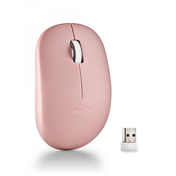NGS Mouse Wireless Fog Pro 1000dpi 2tasti Pink - EUROBABYLON