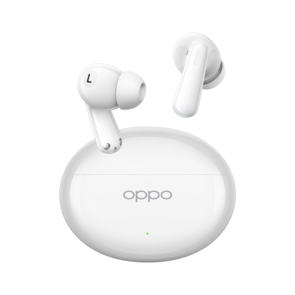OPPO Enco Air4 Auricolari True Wireless,44h di Autonomia, Driver in Titanio, Bluetooth 5.4, Controlli Touch, Cancellazione del rumore AI, Android e iOS, IP55, [Versione Italiana], Silky White - EUROBABYLON