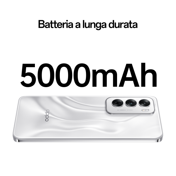 OPPO Reno12 5G AI Smartphone, Tripla fotocamera 50+8+2MP, Selfie 32MP, Display 6.7 120HZ AMOLED FHD+, 5000mAh, RAM 24 GB (12+12) + ROM 256GB, [Versione Italia], Astro Silver - EUROBABYLON