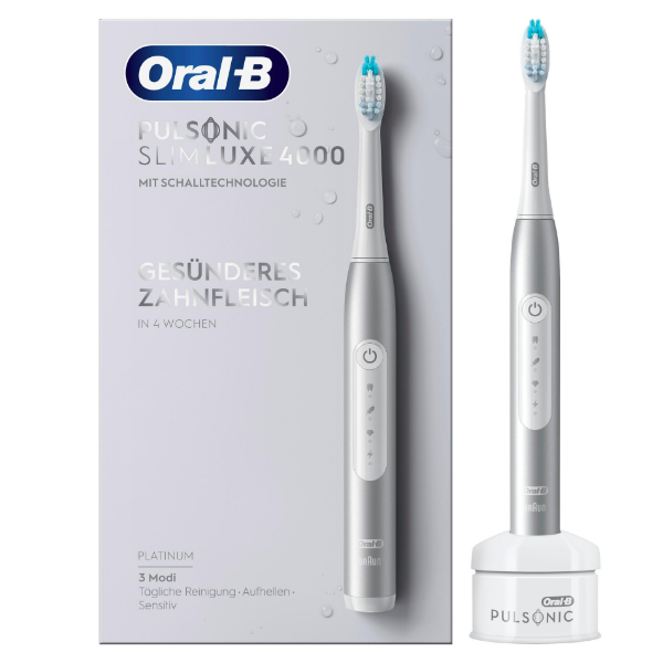 Oral-B Pulsonic Slim Luxe 4000 Adulto Spazzolino elettrico sonico Platino - EUROBABYLON