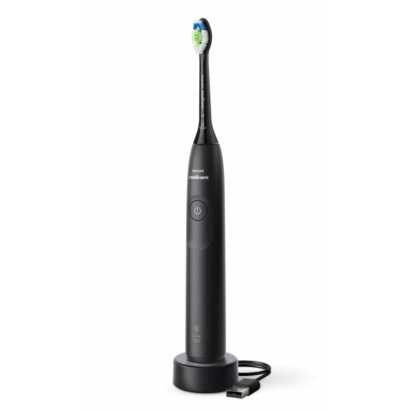Philips 5300 series Sonicare spazzolino elettrico sonico con base di ricarica, 2 livelli intensità, sensore di pressione colore nero HX7101/01 - EUROBABYLON