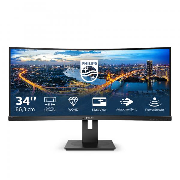 Philips B Line 345B1C/00 Monitor PC 86,4 cm (34") 3440 x 1440 Pixel Quad HD LCD Nero - EUROBABYLON