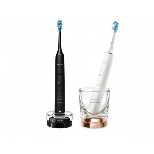 Philips DiamondClean 9000 Sonicare Spazzolini Elettrici Sonici con App, confezione da 1 Spazzolino Bianco e 1 Spazzolino Nero HX9914/57 - EUROBABYLON