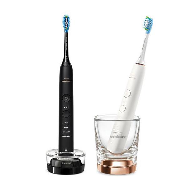 Philips DiamondClean 9000 Sonicare Spazzolini Elettrici Sonici con App, confezione da 1 Spazzolino Bianco e 1 Spazzolino Nero HX9914/57 - EUROBABYLON