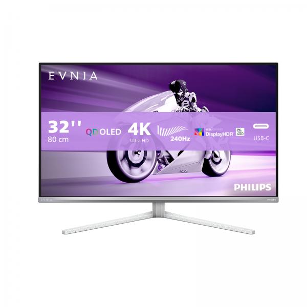 Philips Evnia 8000 32M2N8900/00 Monitor PC 80 cm (31.5") 3840 x 2160 Pixel 4K Ultra HD QD-OLED Bianco - EUROBABYLON