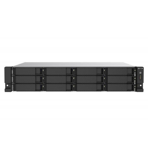 QNAP TS-1273AU-RP-8G server NAS e di archiviazione Armadio (2U) Ryzen Embedded V1500B 8 GB DDR4 0 TB QNAP QTS Alluminio, Nero - EUROBABYLON