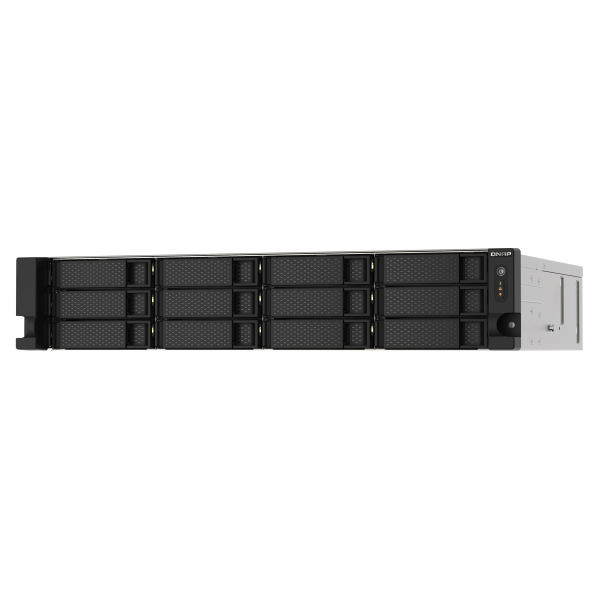 QNAP TS-1273AU-RP-8G server NAS e di archiviazione Armadio (2U) Ryzen Embedded V1500B 8 GB DDR4 0 TB QNAP QTS Alluminio, Nero - EUROBABYLON