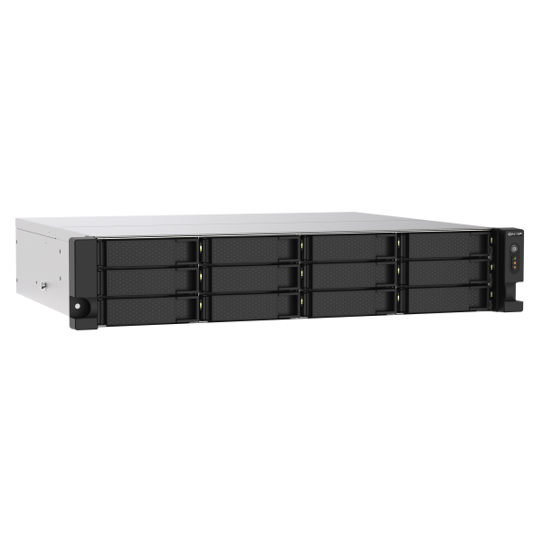 QNAP TS-1273AU-RP-8G server NAS e di archiviazione Armadio (2U) Ryzen Embedded V1500B 8 GB DDR4 0 TB QNAP QTS Alluminio, Nero - EUROBABYLON
