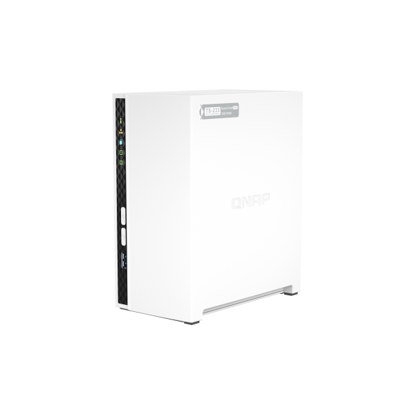 QNAP TS-233 server NAS e di archiviazione Mini Tower ARM Cortex-A55 2 GB 0 TB QNAP QTS Bianco - EUROBABYLON