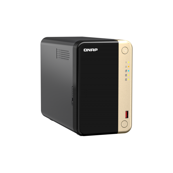 QNAP TS-264 NAS Tower Intel Celeron N5095 8 GB 0 TB QNAP QTS Nero, Oro - EUROBABYLON