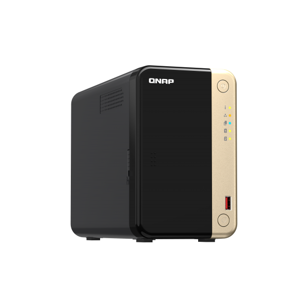 QNAP TS-264 NAS Tower Intel Celeron N5095 8 GB 0 TB QNAP QTS Nero, Oro - EUROBABYLON