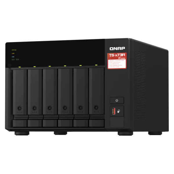QNAP TS-673A NAS Tower Ryzen Embedded V1500B 8 GB DDR4 36 TB HDD QNAP Turbo System Antracite - EUROBABYLON