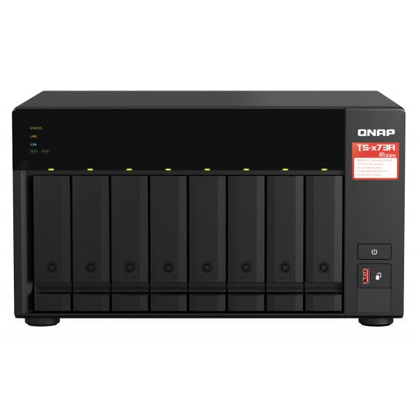 QNAP TS-873A NAS Tower Ryzen Embedded V1500B 8 GB DDR4 0 TB QNAP Turbo System Nero - EUROBABYLON
