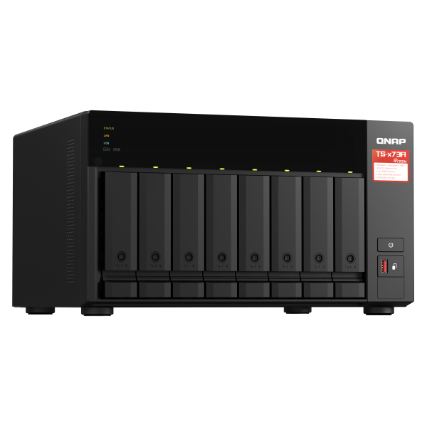 QNAP TS-873A NAS Tower Ryzen Embedded V1500B 8 GB DDR4 0 TB QNAP Turbo System Nero - EUROBABYLON