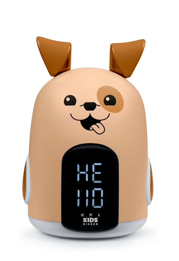 BIGBEN KIDS ALARM CLOCK WITH NIGHT LIGHT THREE BROWN DOG SOUNDS RKIDSDOG