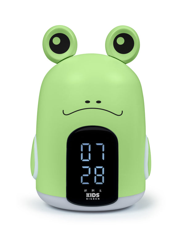 BIGBEN KIDS ALARM CLOCK WITH NIGHT LIGHT WITH THREE GREEN FROG SOUNDS RKIDSFROG