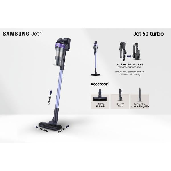 Samsung Aspirapolvere Ciclonico Senza Filo VS15A6031R4 150w Violet - EUROBABYLON