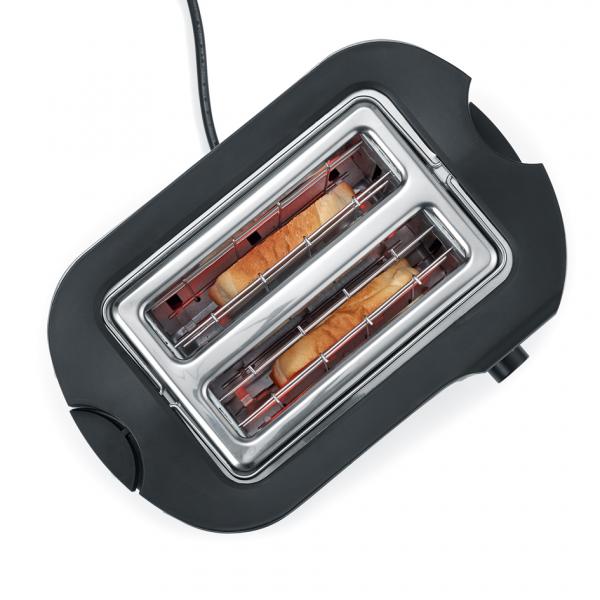 Severin AT 2589 2fetta/e 800W Nero, Acciaio inossidabile tostapane - EUROBABYLON