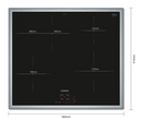 Siemens iQ300 EH645BFB6E piano cottura Nero, Acciaio inox Da incasso 60 cm Piano cottura a induzione 4 Fornello(i) - EUROBABYLON